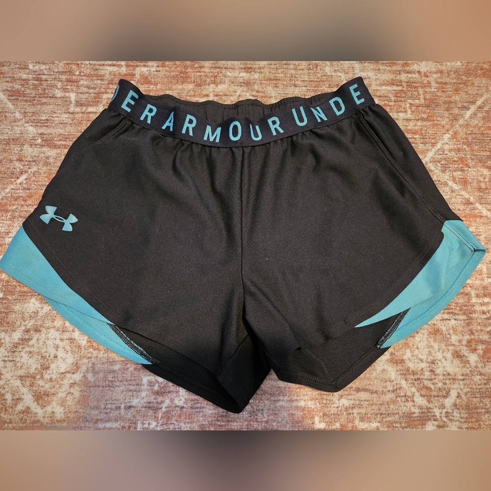 Under Armour Black and Teal Shorts